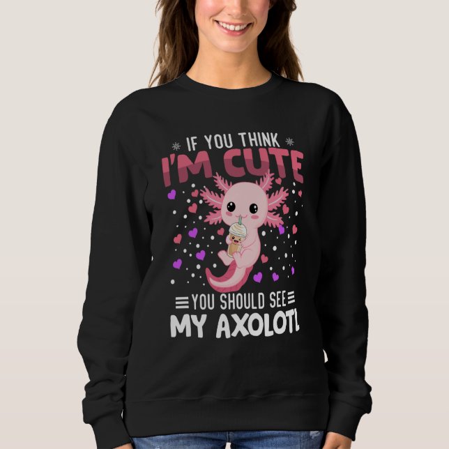 Axolotl Heart Valentine's Day Animal For Womens Ki T Shirt (Framsida)