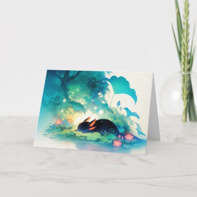 Axolotl Hemlig Blomsterdamm Hideaway Kort (Framsida)