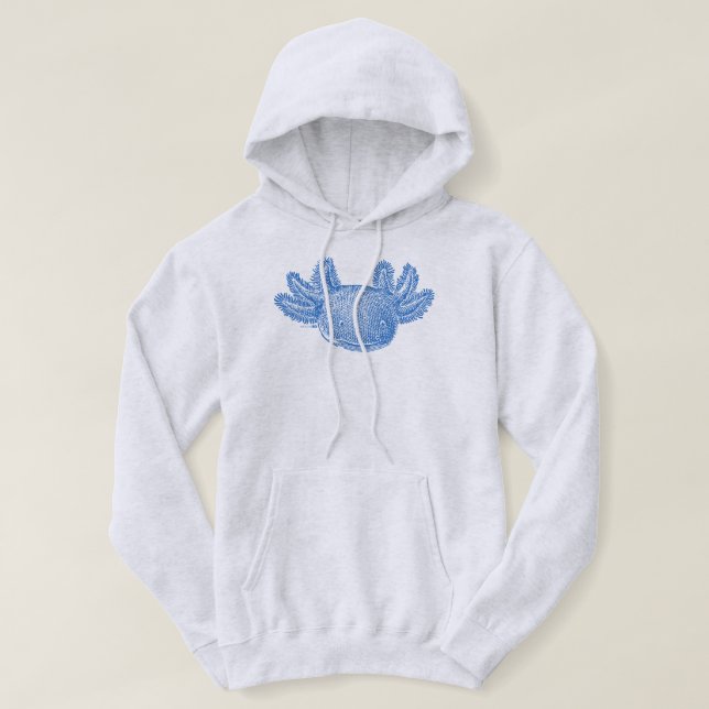 Axolotl-hoodie - BLÅ Hoodie (Design framsida)