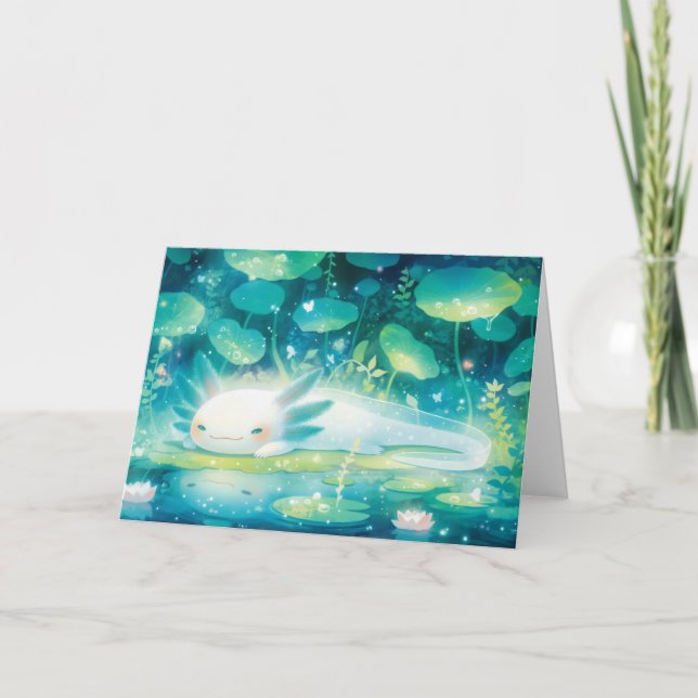 Axolotl i den magiska dammen kort (Framsida)