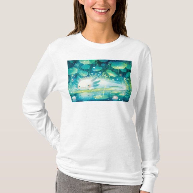 Axolotl i Magic Pond T Shirt (Framsida)