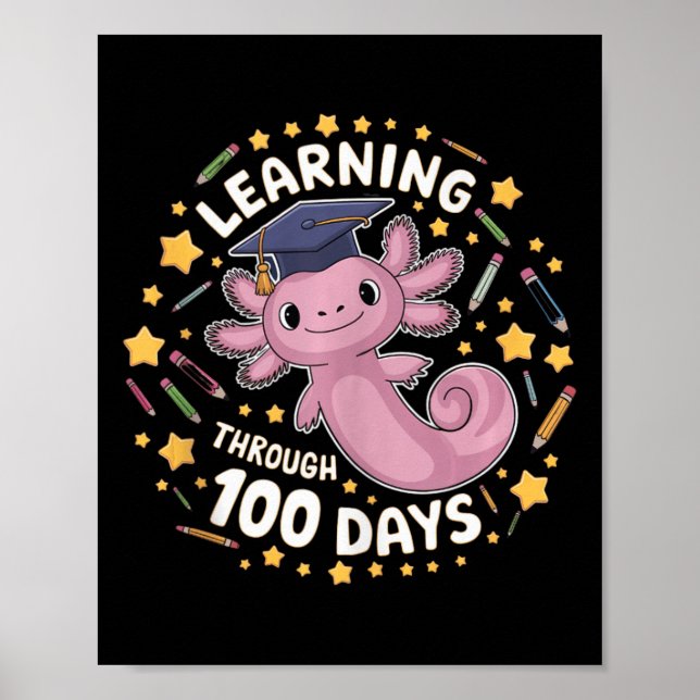 Axolotl-inlärning genom 100 dagar Smarter Graduati Poster (Framsidan)