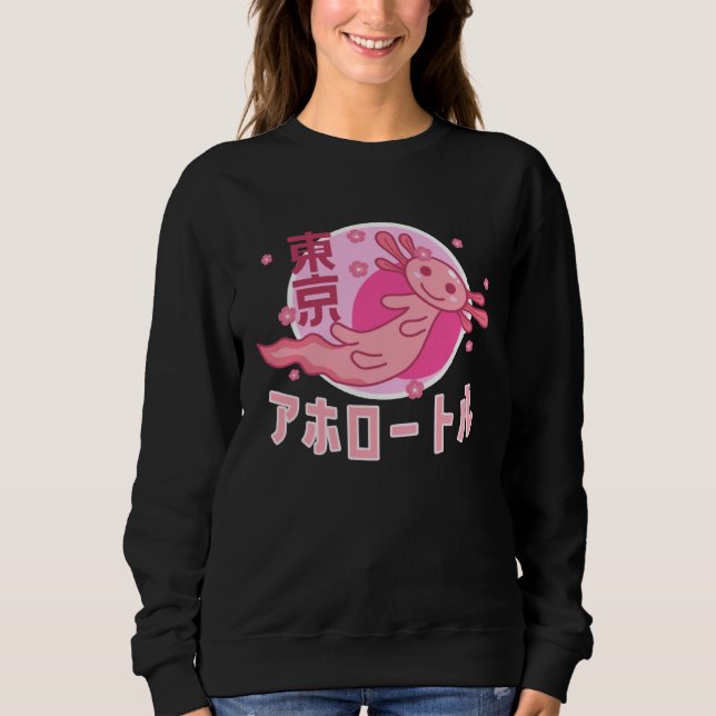 Axolotl Japanese Japan Aesthetic Sakura Cherry Blo T Shirt (Framsida)