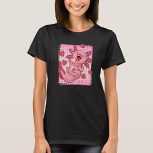 Axolotl Jordgubb Milkshake Kartong Japansk Flicka T Shirt