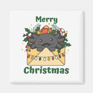 Axolotl jul Brev Winter Animals Axolotls Magnet