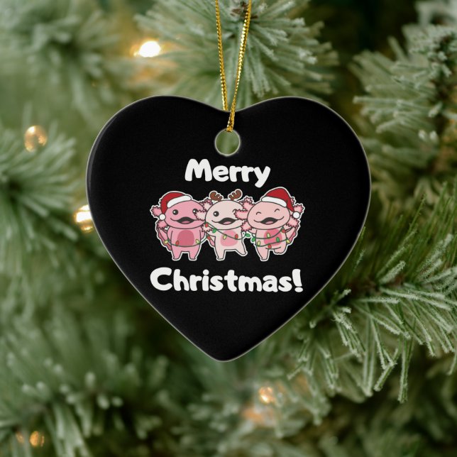 Axolotl jul Cute Axolotls God jul Ce Julgransprydnad Keramik (Träd)
