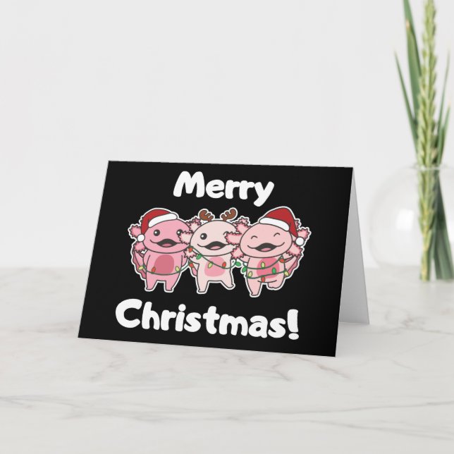 Axolotl jul Cute Axolotls God jul Ho Helgkort (Framsida)