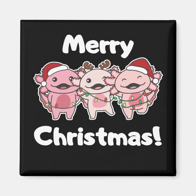 Axolotl jul Cute Axolotls God jul Morsa Magnet (Framsidan)