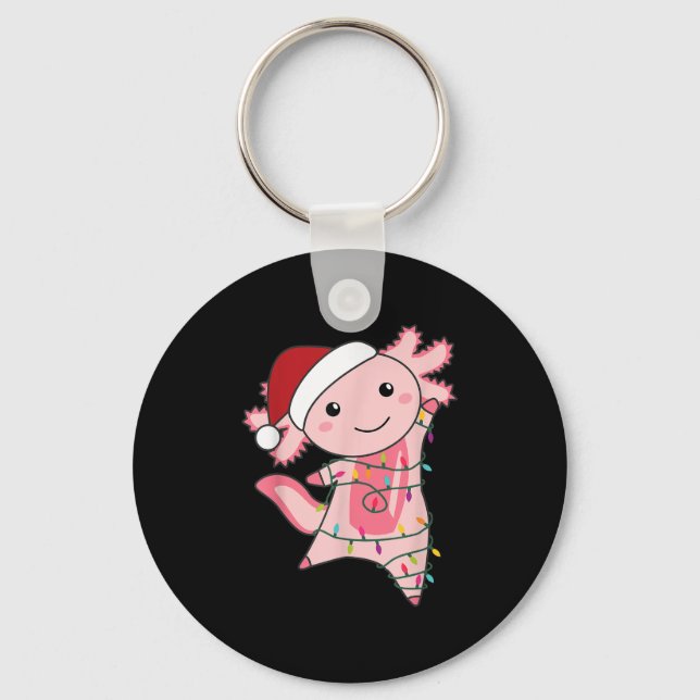 Axolotl Jul Fairy Light jul Axolotl Nyckelring (Framsida)
