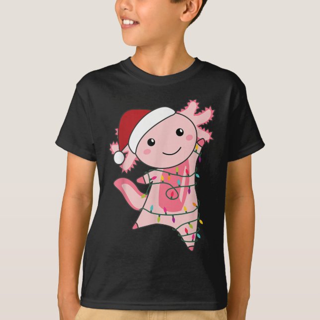 Axolotl Jul Fairy Light jul Axolotl T Shirt (Framsida)