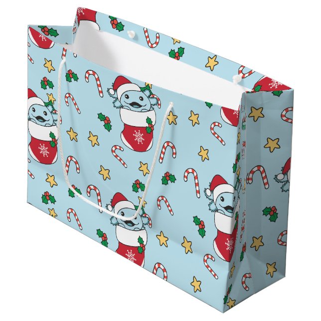 Axolotl jul Snö Winter Animals Axolotls (Framsidan Vinklad)