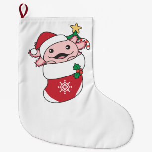 Axolotl jul Snö Winter Animals Axolotls Stor Julstrumpa
