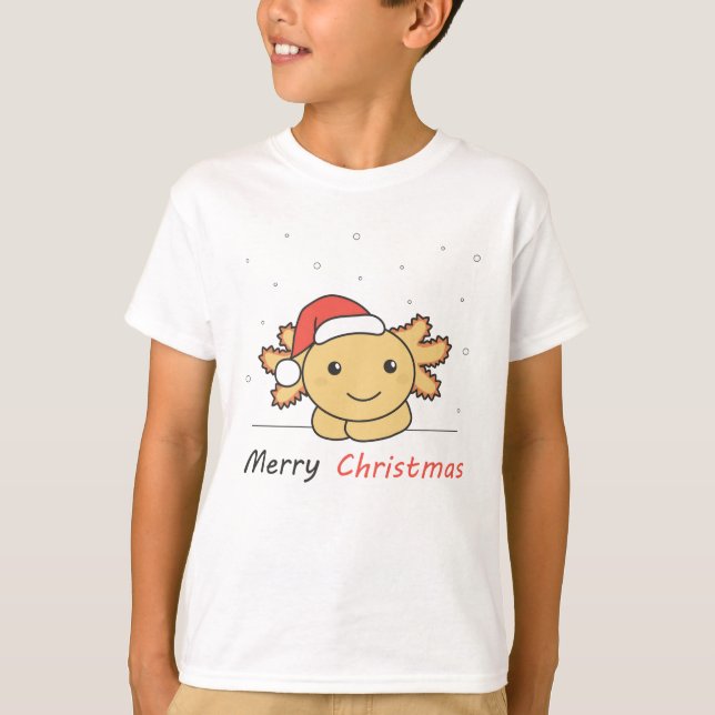 Axolotl jul Snö Winter Animals Axolotls T Shirt (Framsida)