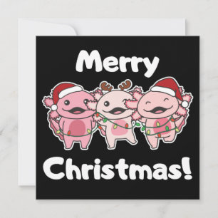 Axolotl jul söta axolotls God Jul In Inbjudningar