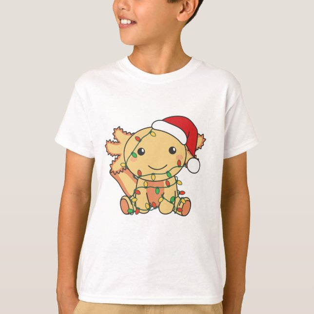 Axolotl Jul Vinter Animals Axolotls T Shirt (Framsida)
