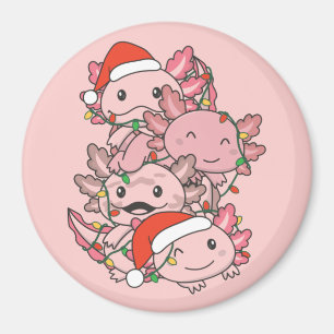 Axolotl Julgran jul Animals Axolotls Magnet
