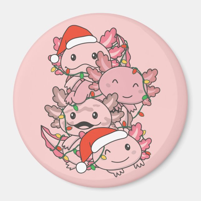 Axolotl Julgran jul Animals Axolotls Magnet (Framsidan)