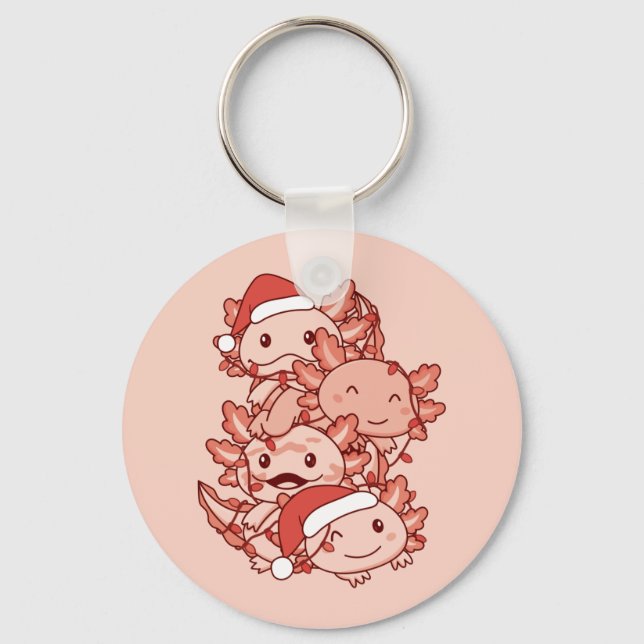 Axolotl Julgran jul Animals Axolotls Nyckelring (Framsida)