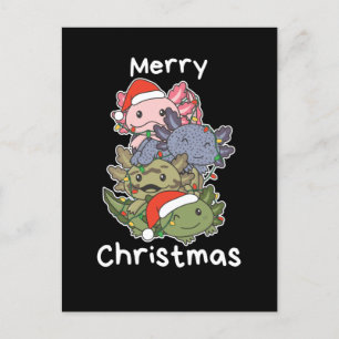 Axolotl julgran juldjur Axolotls Helg Vykort