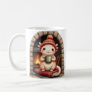 Axolotl Kaffeberoende Kawaii - Mysig Läsvrå D Kaffemugg
