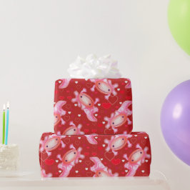 Axolotl Kärlek Red Presentpapper