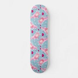 Axolotl Kärlek rosa Mini Skateboard Bräda 18,5 Cm