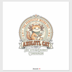 Axolotl Katt Axolotl Söt Konstig Husdjur Katt Vint Klistermärken