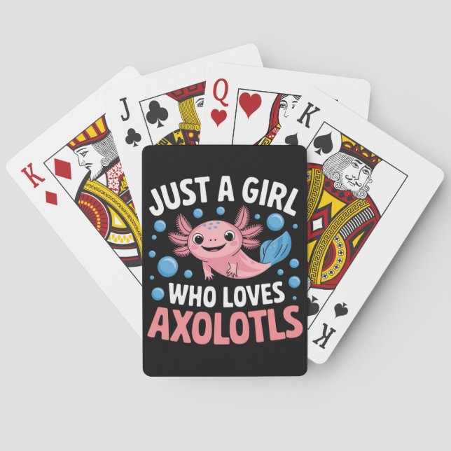 Axolotl Kawaii Bara En Tjej Som älskar Axolotls Casinokort (Baksidan)