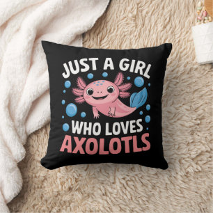 Axolotl Kawaii Bara En Tjej Som älskar Axolotls Kudde