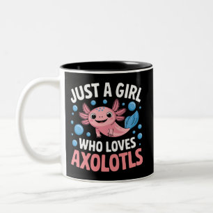 Axolotl Kawaii Bara En Tjej Som Älskar Axolotls Två-Tonad Mugg