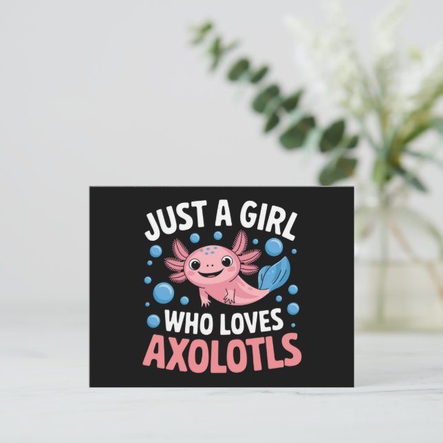 Axolotl Kawaii Bara En Tjej Som Älskar Axolotls  Vykort (Stående Fram)