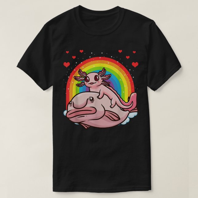 Axolotl Kawaii Blobfish T Shirt (Design framsida)