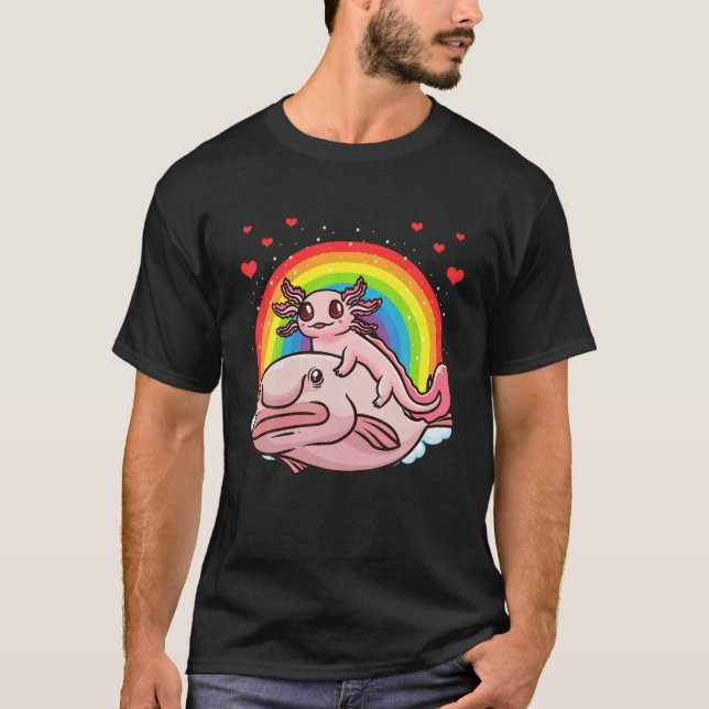 Axolotl Kawaii Blobfish T Shirt (Framsida)