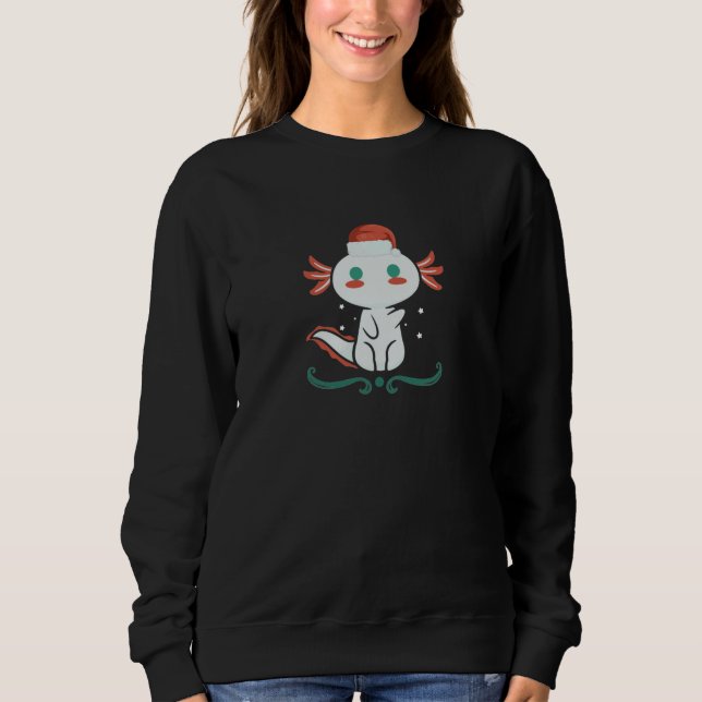 Axolotl Kawaii Christmas T Shirt (Framsida)
