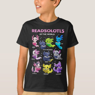 Axolotl kawaii readsolotl av världens axolotler t shirt
