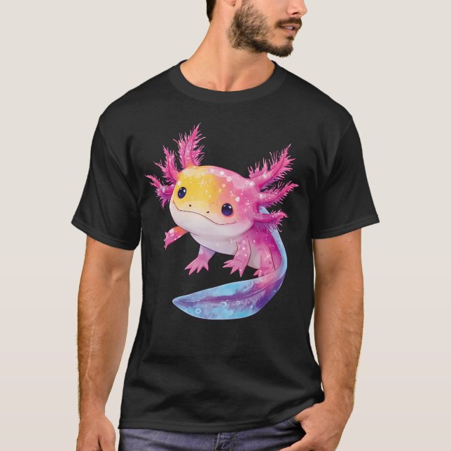 Axolotl Kawaii T Shirt (Framsida)