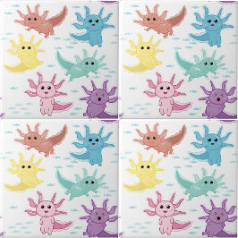 Axolotl Kids Cute Salamander Kids Bedroom Nursery Kakelplatta