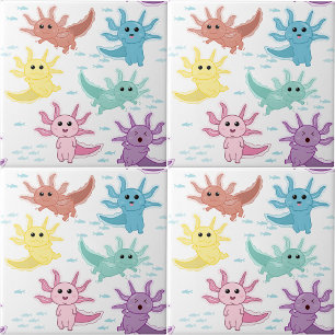 Axolotl Kids Cute Salamander Kids Bedroom Nursery Kakelplatta