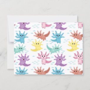 Axolotl Kids Cute Salamander Mönster Vykort