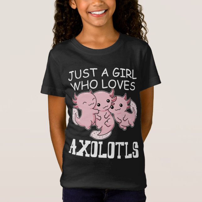 Axolotl Kids Kawaii Axolotl Gift Girls Axolotl T Shirt (Framsida)