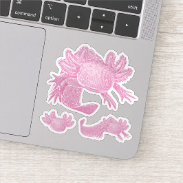 Axolotl-klistermärken - ROSA - 3-pack Klistermärken