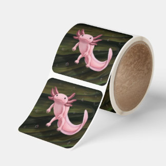 Axolotl-klisterrulle Fyrkantigt Klistermärke