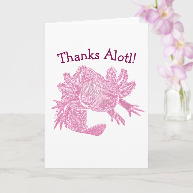 Axolotl-kort - Tack Alotl! - ROSA Kort (Orkide)