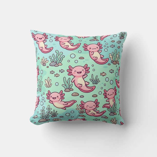 Axolotl Kuddarpillow Pastellmönster Kudde (Framsida)