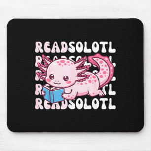 Axolotl läser bok kawaii läsning av böcker för män musmatta