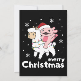 Axolotl Llama Alpaca God jul Animals Julkort