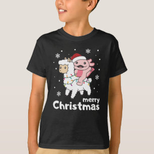 Axolotl Llama Alpaca God jul Animals T Shirt