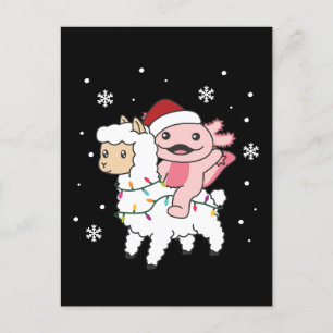 Axolotl Llama Alpaca Julvinterdjur Helg Vykort