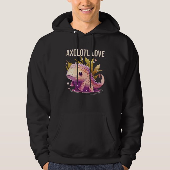 Axolotl Love Amphibian Mexican Walking Fish Axolot Hoodie (Framsida)