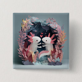 Axolotl love paper cut shadowbox diorama knapp